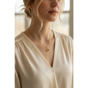 Gold Heart Cubic Zirconia Necklace